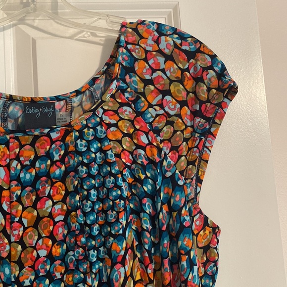 Multi-color patterned dress by Gabby Skye. Size 12. - Picture 4 of 4